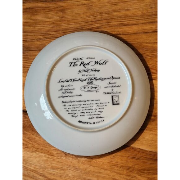 Vintage The Red Wolf By Will Nelson 1989 Plate only collector plate - Picture 2 of 5
